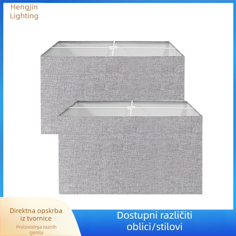 Prilagođeni tekstilni abažur za spavaću sobu, noćnu i stolnu lampu; četvrtasti abažur za podnu lampu s tiskanim tekstom na kućištu