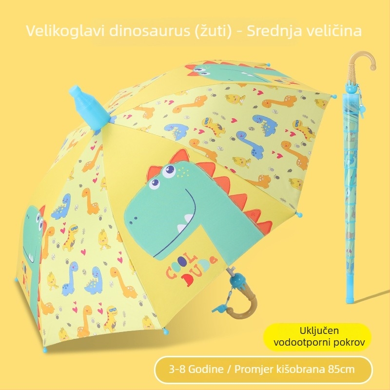 Dječji kišobran s dugom drškom i vodootpornim zaštitnim kućištem, UPF 50+, za vrtić i školu