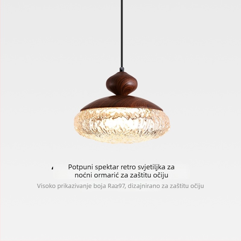 Francuski stil vintage viseća svjetiljka za spavaću sobu, retro dizajn s kristalno-smolnom materijom, pogodna za blagovaonicu i bar