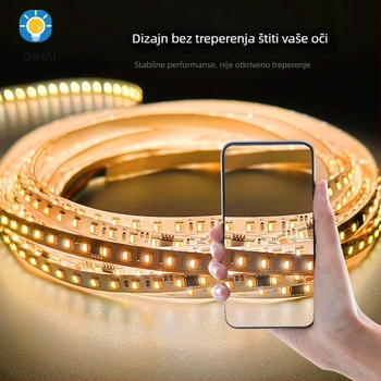 2835 LED traka s dvostrukom temperaturom boje, tekući tok svjetla i efekt proganjanja svjetla, trobojna promjena boje, 24V niskonaponsko unutarnje osvjetljenje za svadbenu dvoranu