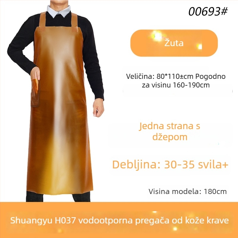 PVC pregača za kuhinju i rukovanje ribama, vodootporna, otporna na ulje i mrlje, radna odjeća bez rukava