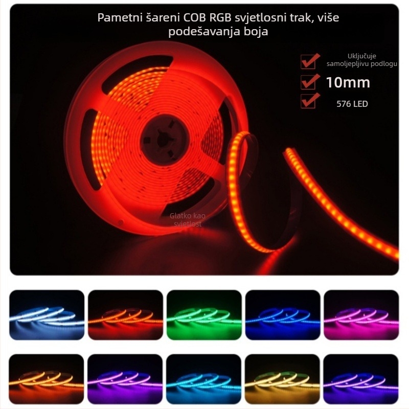 RGB COB LED trak s 576 LED-ova, 12V/24V, daljinsko upravljanje, ambijentalno osvjetljenje za bar