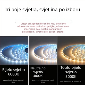 LED trak 24V s dvostrukom temperaturom boje (2835) za spavaću sobu, dnevnu sobu, strop i garderobu – toplo ambijentalno osvjetljenje u tri boje