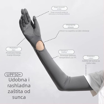 Ženske ljetne rukavice za zaštitu od sunca, duge rukavice od ledenog svile, protuklizne za dodirni zaslon, za vožnju biciklom na otvorenom