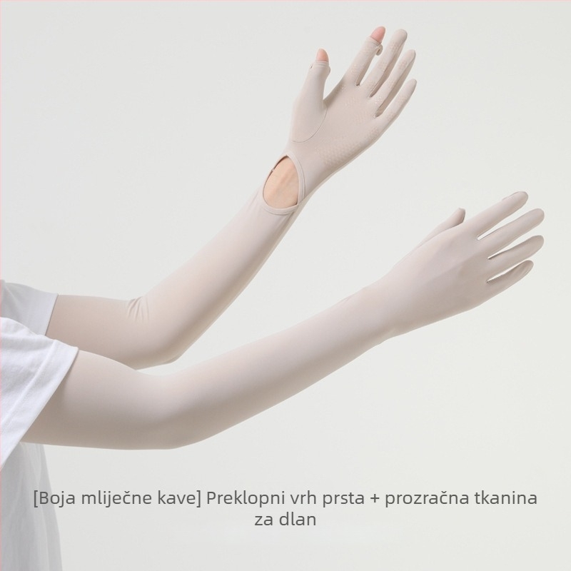 Ženske ljetne rukavice za zaštitu od sunca, duge rukavice od ledenog svile, protuklizne za dodirni zaslon, za vožnju biciklom na otvorenom