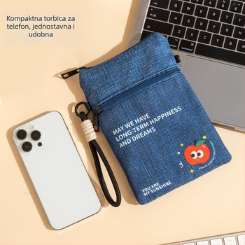 Crossbody denim organizator dokumenata za putovanja – putovnica, karte, osobna iskaznica, kartice i telefon