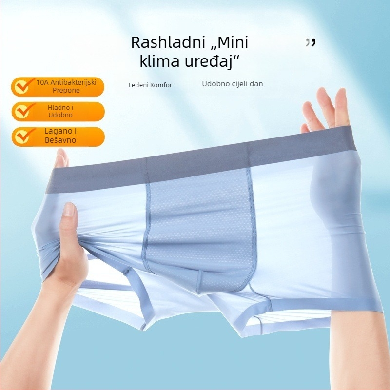 Muške boxerice Ice Silk, plus veličina, ljeto, ultra-tanke