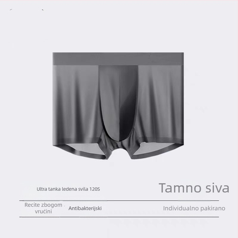 Muške boxerice Ice Silk, plus veličina, ljeto, ultra-tanke