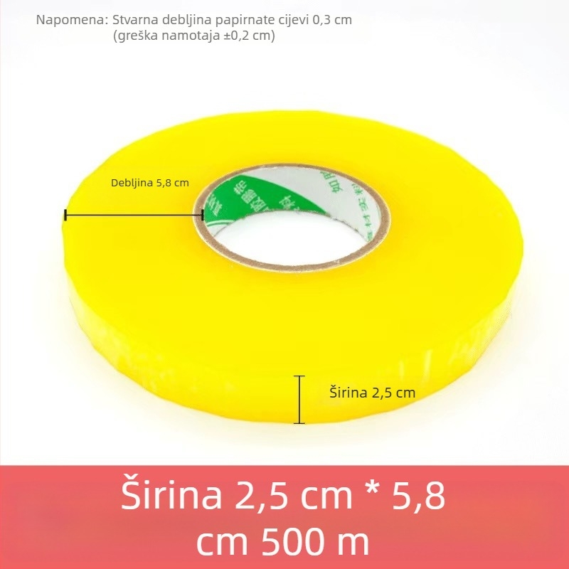 Prozirna ambalažna traka, 500 m, veliki kolut, žuta, za brtvljenje i pakiranje, kućna upotreba