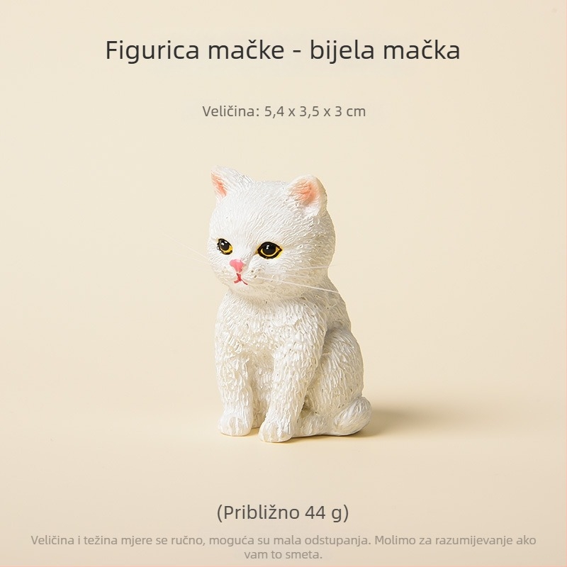 Mini dekorativna figura narančaste tabby mačke, od smole, za stol ili auto