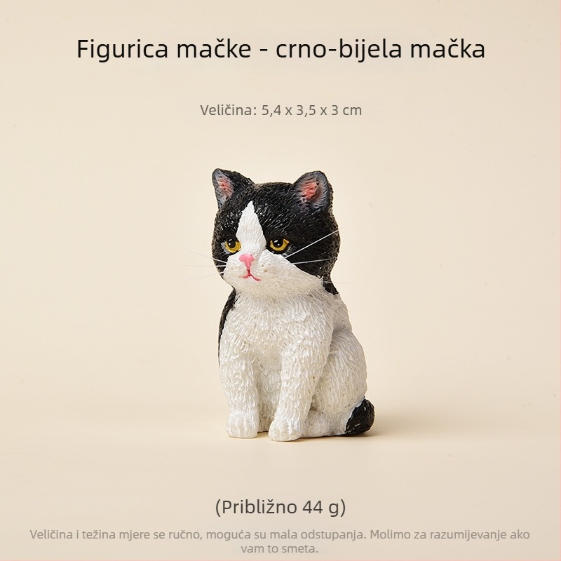 Mini dekorativna figura narančaste tabby mačke, od smole, za stol ili auto