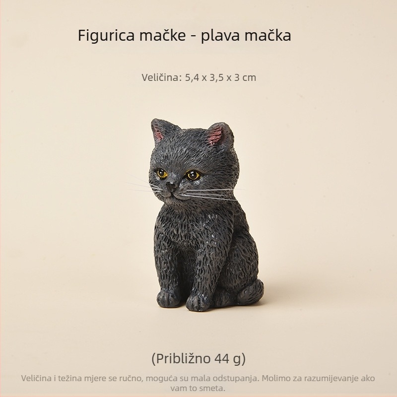Mini dekorativna figura narančaste tabby mačke, od smole, za stol ili auto