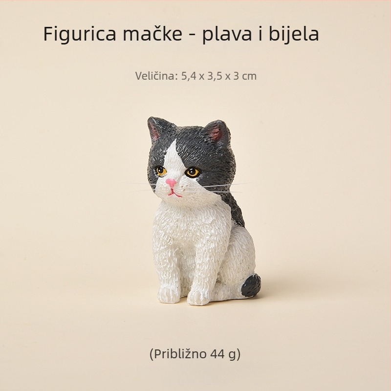 Mini dekorativna figura narančaste tabby mačke, od smole, za stol ili auto