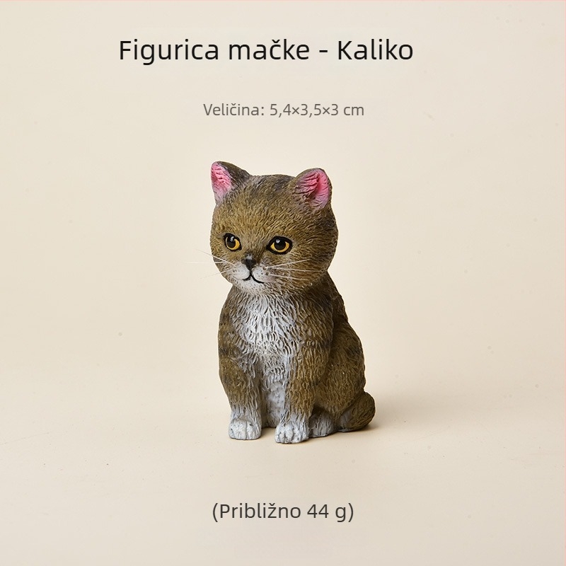 Mini dekorativna figura narančaste tabby mačke, od smole, za stol ili auto