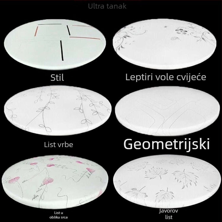 LED okrugla stropna svjetiljka s abažurom i kućištem – jednostavan modern dizajn za spavaću sobu i dnevni boravak, set osvjetljenja