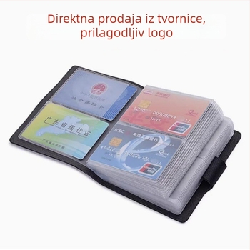 Držač za kartice u korejskom stilu, unisex, višestruki pretinci za kartice, minimalistički dizajn s velikim kapacitetom, 60 pretinaca za kartice, zaštita od demagnetizacije
