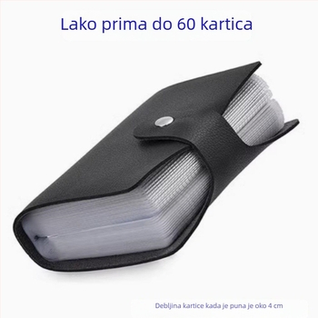 Držač za kartice u korejskom stilu, unisex, višestruki pretinci za kartice, minimalistički dizajn s velikim kapacitetom, 60 pretinaca za kartice, zaštita od demagnetizacije