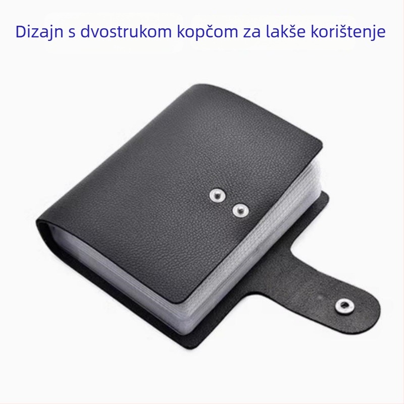 Držač za kartice u korejskom stilu, unisex, višestruki pretinci za kartice, minimalistički dizajn s velikim kapacitetom, 60 pretinaca za kartice, zaštita od demagnetizacije