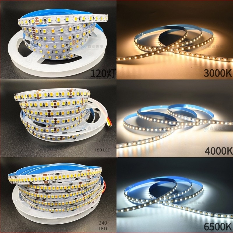 2835 LED trak s dvotemperaturnim rasvjetom, 12V/24V, regulirano atmosfersko osvjetljenje za garderobu i ogledalo za šminkanje