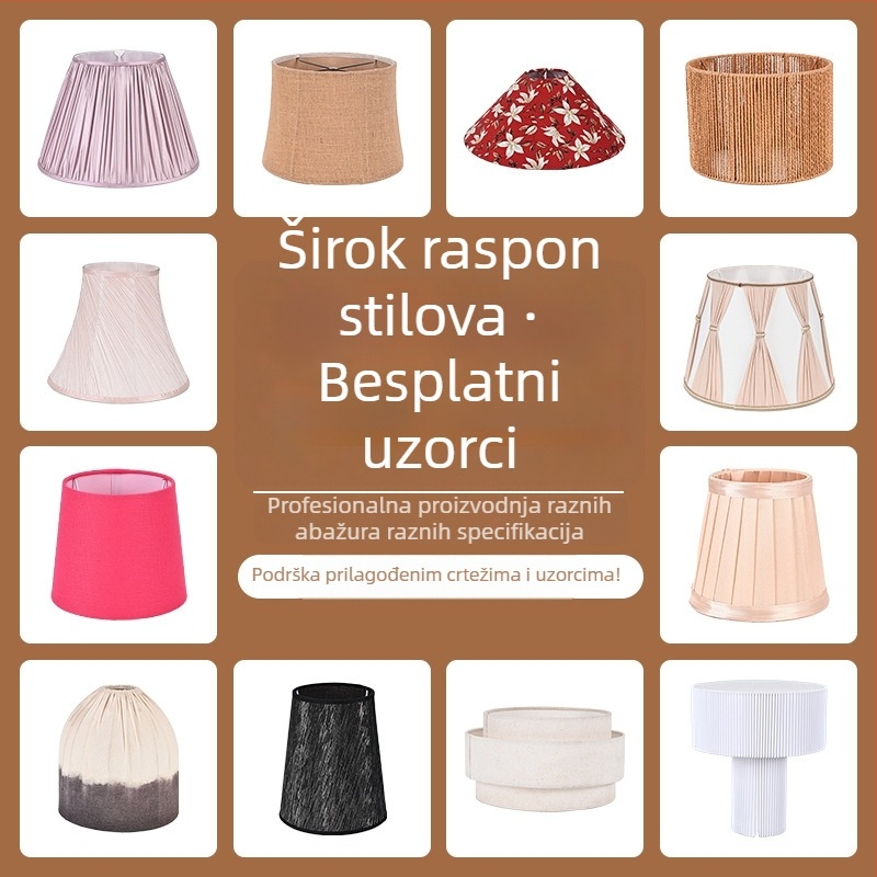 Okrugli laneni abažur za stolnu lampu, noćnu lampu i podnu lampu — odvojivo platneno sjenilo