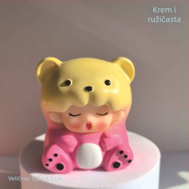 Figurica od smole Yunmeng medvjed za stolni ukras, dopamin stil, kutija iznenađenja, slatka crtani lik