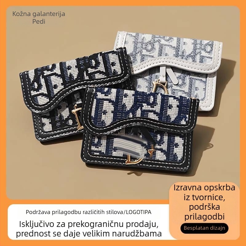 Pedica ženski držač kartica, tanak mini novčanik, minimalistički luksuz, kompaktan novčanik za sitni novac