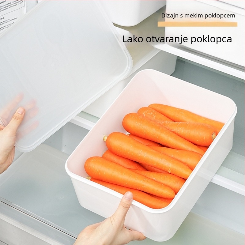 Kutija za skladištenje za kućni hladnjak i zamrzivač, posebna kutija za čuvanje svježeg voća i povrća sa poklopcem, prašinu otporna