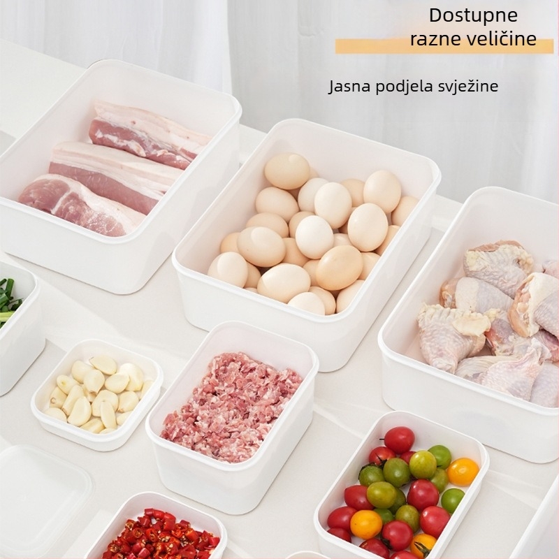 Kutija za skladištenje za kućni hladnjak i zamrzivač, posebna kutija za čuvanje svježeg voća i povrća sa poklopcem, prašinu otporna