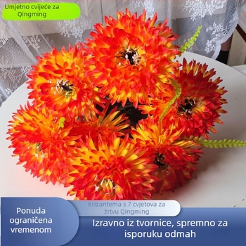 Umjetni cvjetovi: krizanteme i kalendule, svilenkaste cvjetove za dekoracije