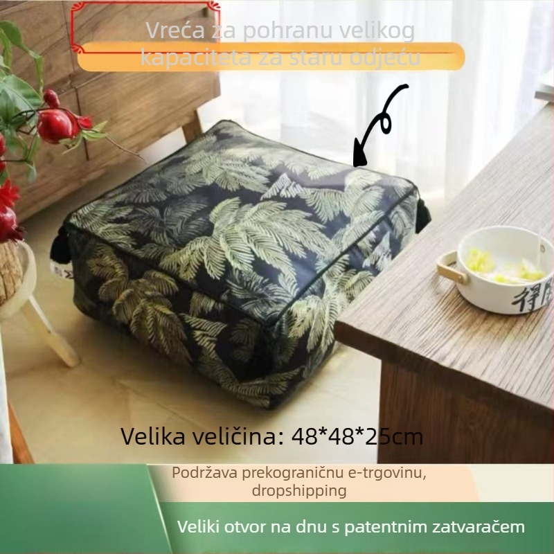 Tekstilni skladišni taburekvadratnog oblika, 42×42×33 cm, 35 L, s uklonjivim pokrovom, višenamjenski organizator za kapute i lutke