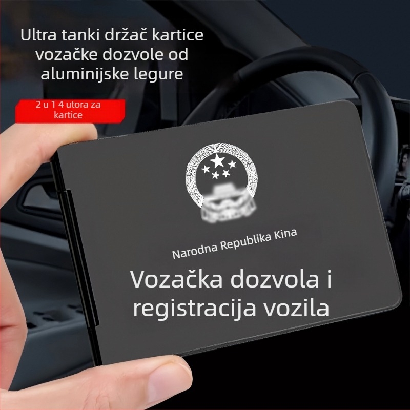 Držač vozačke dozvole od aluminijske legure – futrola za dokumente