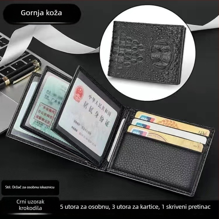 PU kožni držač za vozačku dozvolu i kartice s reljefnom teksturom, za dokumente
