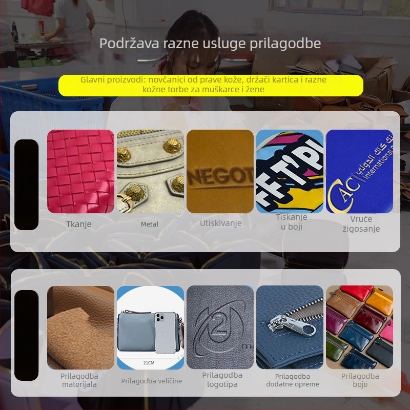 Držač kartica RFID od prave kože, kompaktna mini novčanik, ultra-tanki dizajn, zaštita od krađe