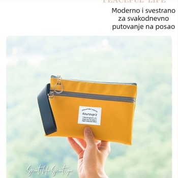 Nova dvostruka torbica u korejskom stilu, platnena torbica s zatvaračem za telefon i novčiće, clutch, 2-u-1