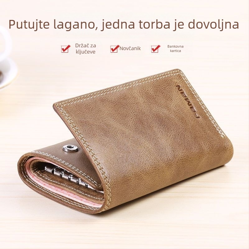 Muški PU kožni torbica za ključeve s velikom kapacitetom i držačem kartica