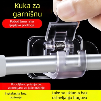 Kuke za zavjese s teleskopskom šipkom – bez bušenja, ljepljiva kuka za zavjese i sušenje odjeće