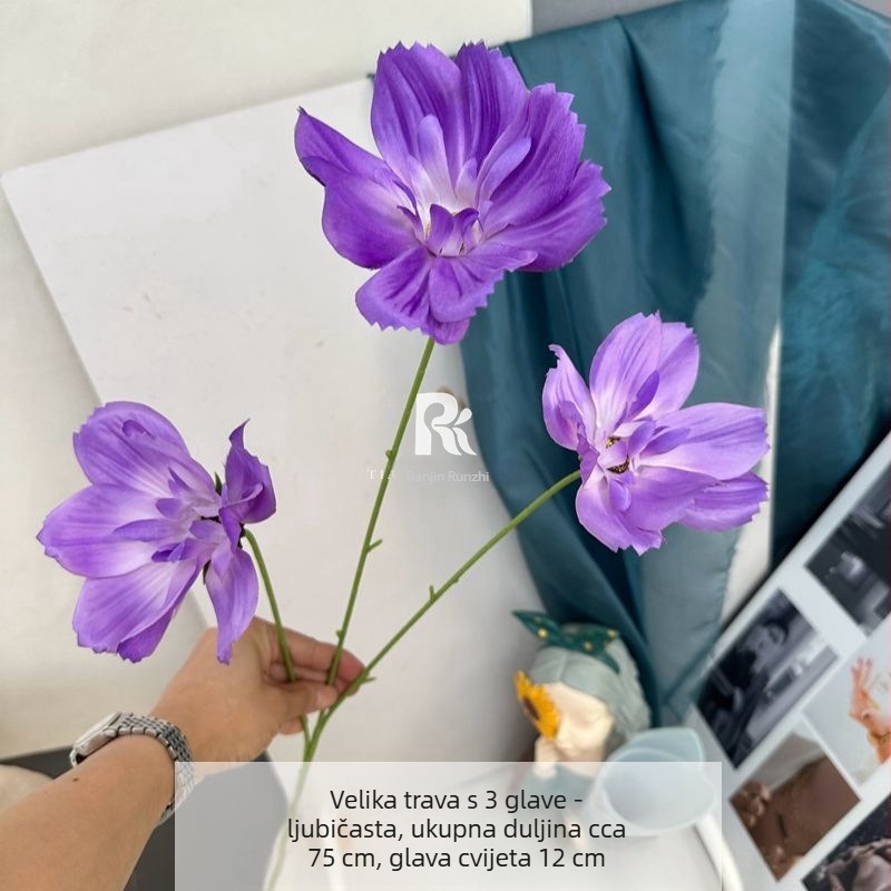 Umjetni cvjetovi Gerbera s tri glavice za svadbene dvorane i kućnu dekoraciju u seoskom stilu