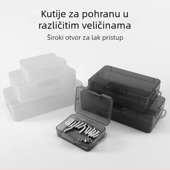 Debela prozirna plastična kutija za skladištenje, velike kapacitete, za igračke i sitne predmete, organizator alata i dijelova