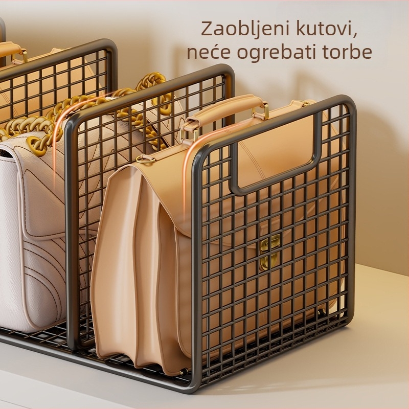 Organizator torbi u ormaru s dijelovima, višeslojni stalak za odlaganje torbi, metalna konstrukcija