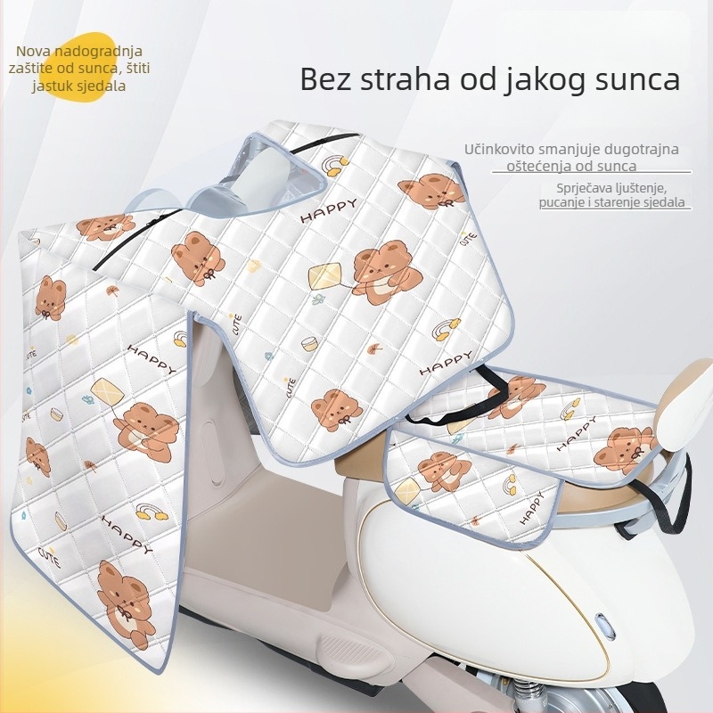 Vjetrozaštitna deka za električno vozilo, ljetni mantija-stil, zaštita od sunca, integrirani jastuk za sjedalo, kišna zaštita za sve godišnje doba