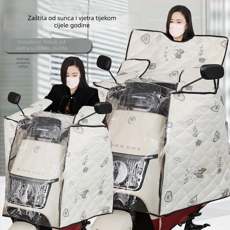 Dvostruko pokrivalo za prednje staklo električnih vozila i motocikala, vodootporna ljetna zaštita od sunca, veliko i lagano