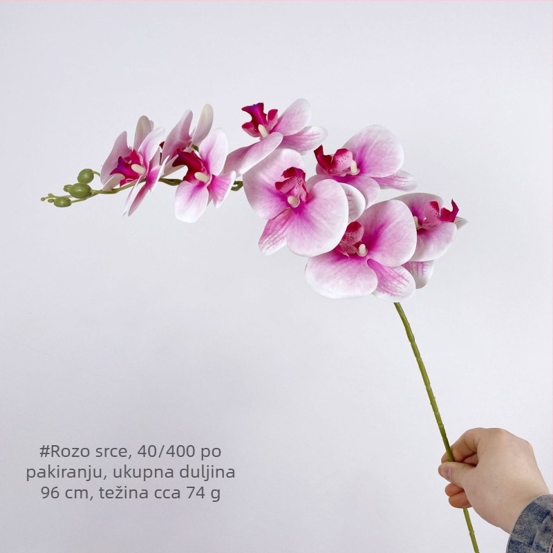 Devetoglava umjetna orhideja Phalaenopsis od satena, za vjenčanja i događanja, kućnu dekoraciju, rekvizite za fotografiju