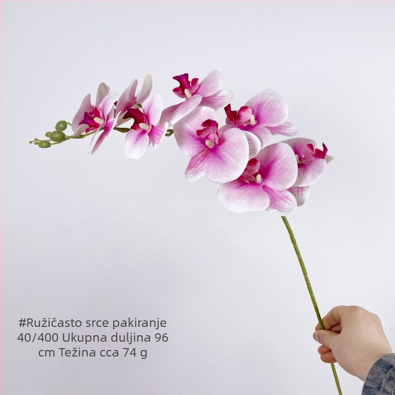 Devetoglava umjetna orhideja Phalaenopsis od satena, za vjenčanja i događanja, kućnu dekoraciju, rekvizite za fotografiju