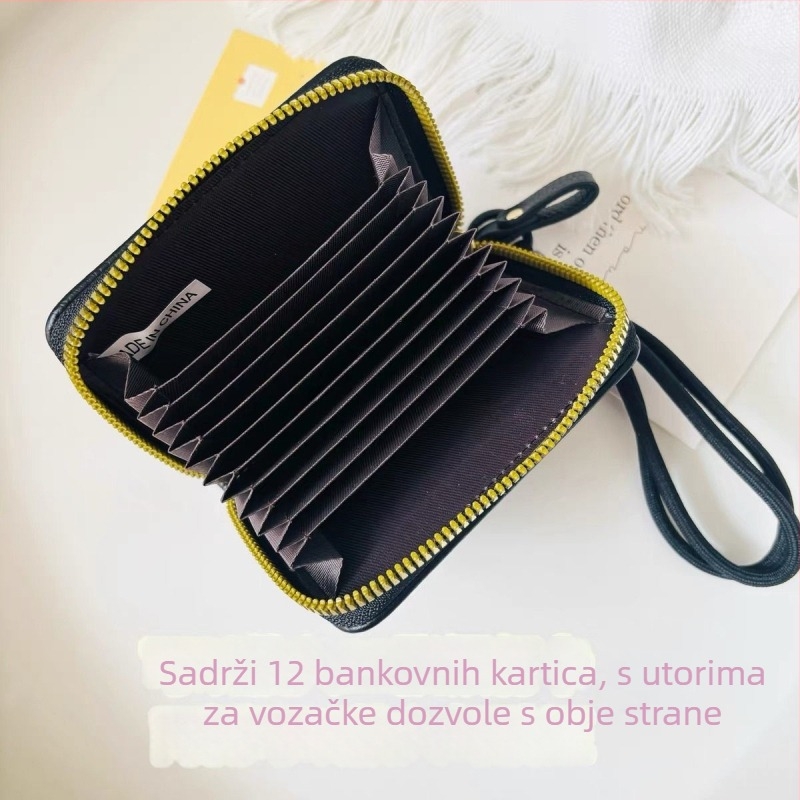 PU novčanik za kartice dva u jedan, novi model 2025, studentski stil, Ins stil, više pretinaca za kartice, zatvarač, kratki novčanik za kovanice