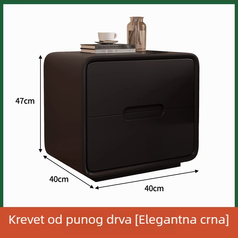 Noćni ormarić od masivnog drveta u prirodnom stilu, minimalistički modern dizajn za spavaću sobu, kompaktni ormarić za pohranu.