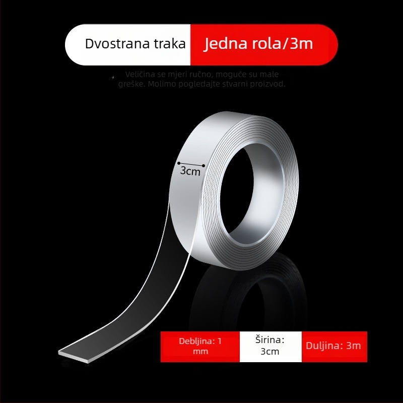Nano dvostrano ljepljiva traka s jakom adhezijom, bez ostataka, vodootporna, protuklizna, za kućnu upotrebu
