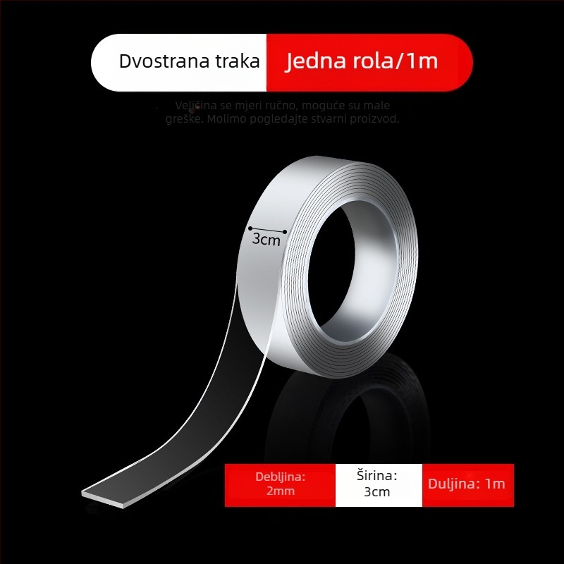 Nano dvostrano ljepljiva traka s jakom adhezijom, bez ostataka, vodootporna, protuklizna, za kućnu upotrebu