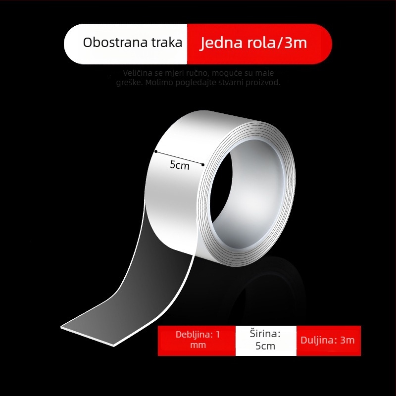 Nano dvostrano ljepljiva traka s jakom adhezijom, bez ostataka, vodootporna, protuklizna, za kućnu upotrebu