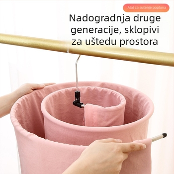 Veliki kružni spiralni stalak za sušenje odjeće na balkon, od nehrđajućeg čelika