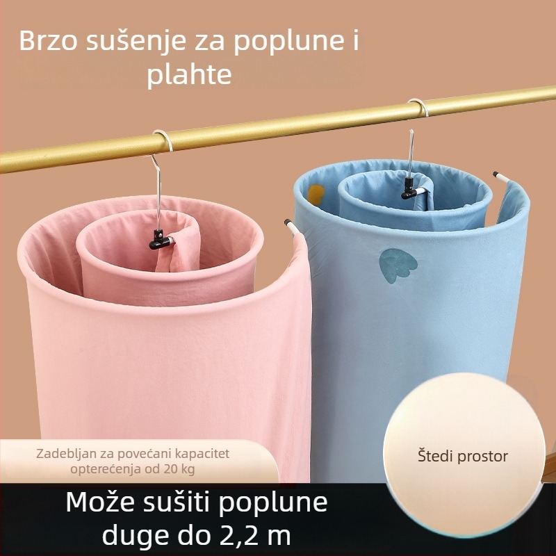 Veliki kružni spiralni stalak za sušenje odjeće na balkon, od nehrđajućeg čelika